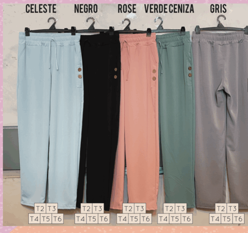 Pantalón Rompeviento Baggy con Botones - Imagen 4